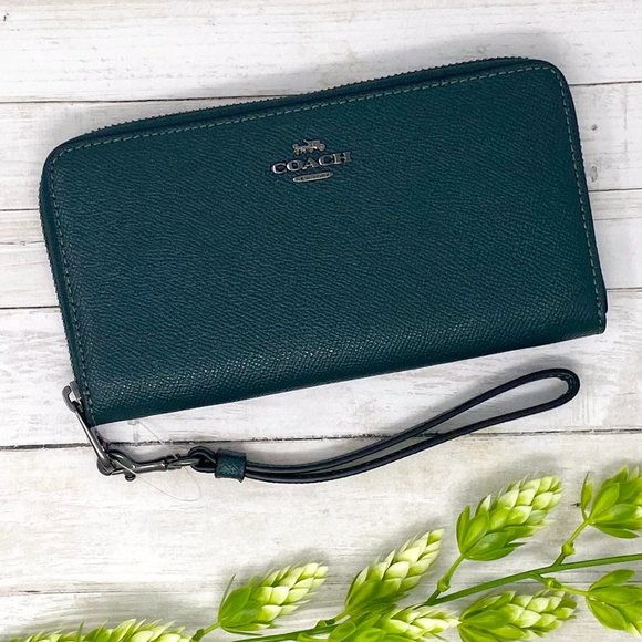 coach forest green wallet